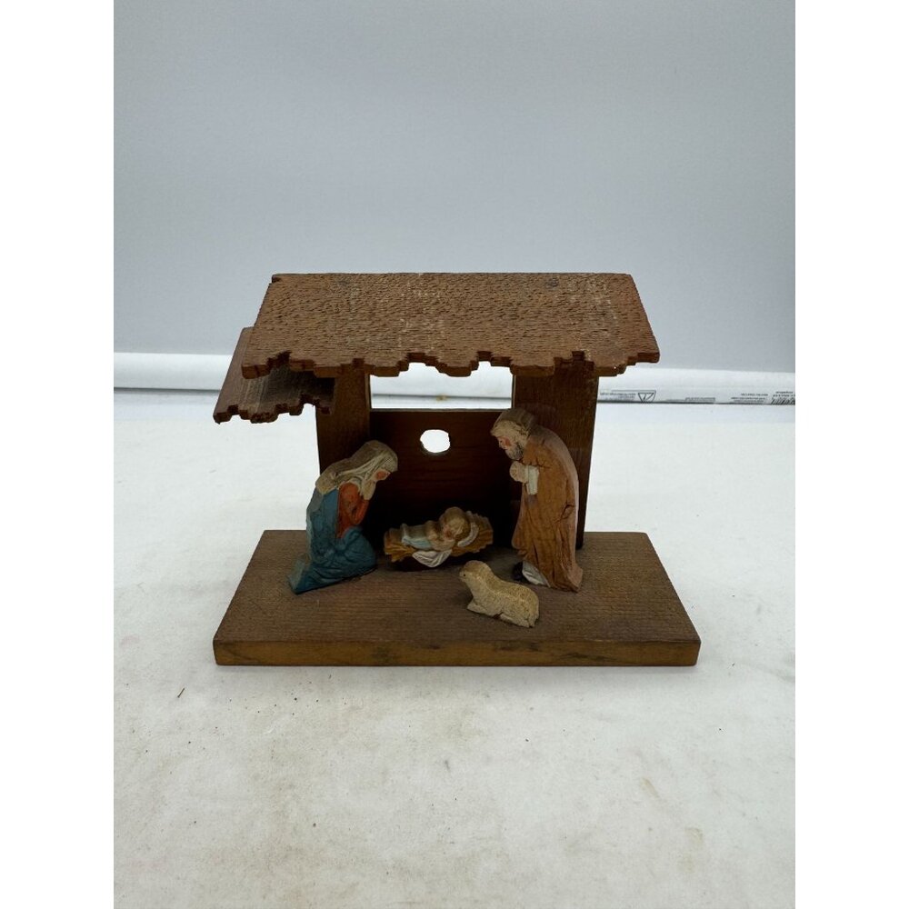 Vintage Wood Nativity Scene Christmas Decor